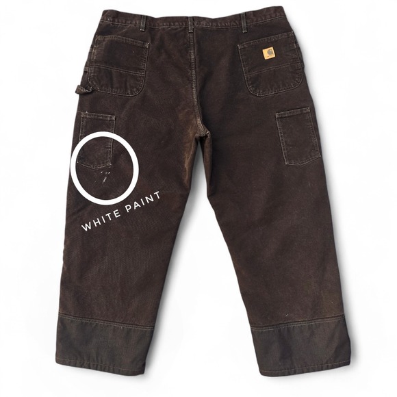 Carhartt B136 DKB Loose Fit Duck Double-Front Dungaree Quilted Lined Brown 48x30 - Picture 9 of 10